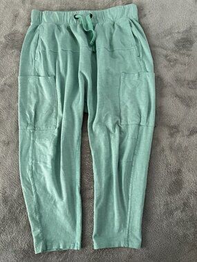 Free People Movement Drop Crotch Harem Pants Women's LARGE Green